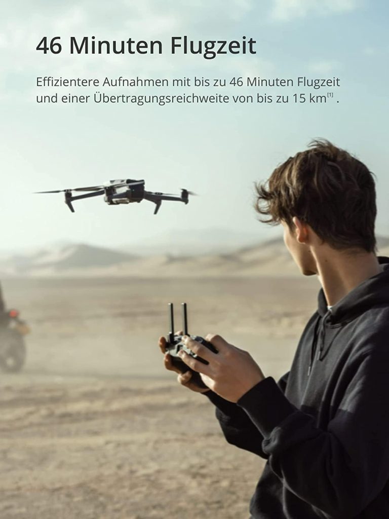 DJI Mavic 3 Drone with 4/3 CMOS Hasselblad Camera, 5.1K Video, Omni-directional Obstacle Avoidance, 46 min Flight Time, Improved Return, 15 km Video Transmission, Drone with DJI RC-N1 Remote Control
