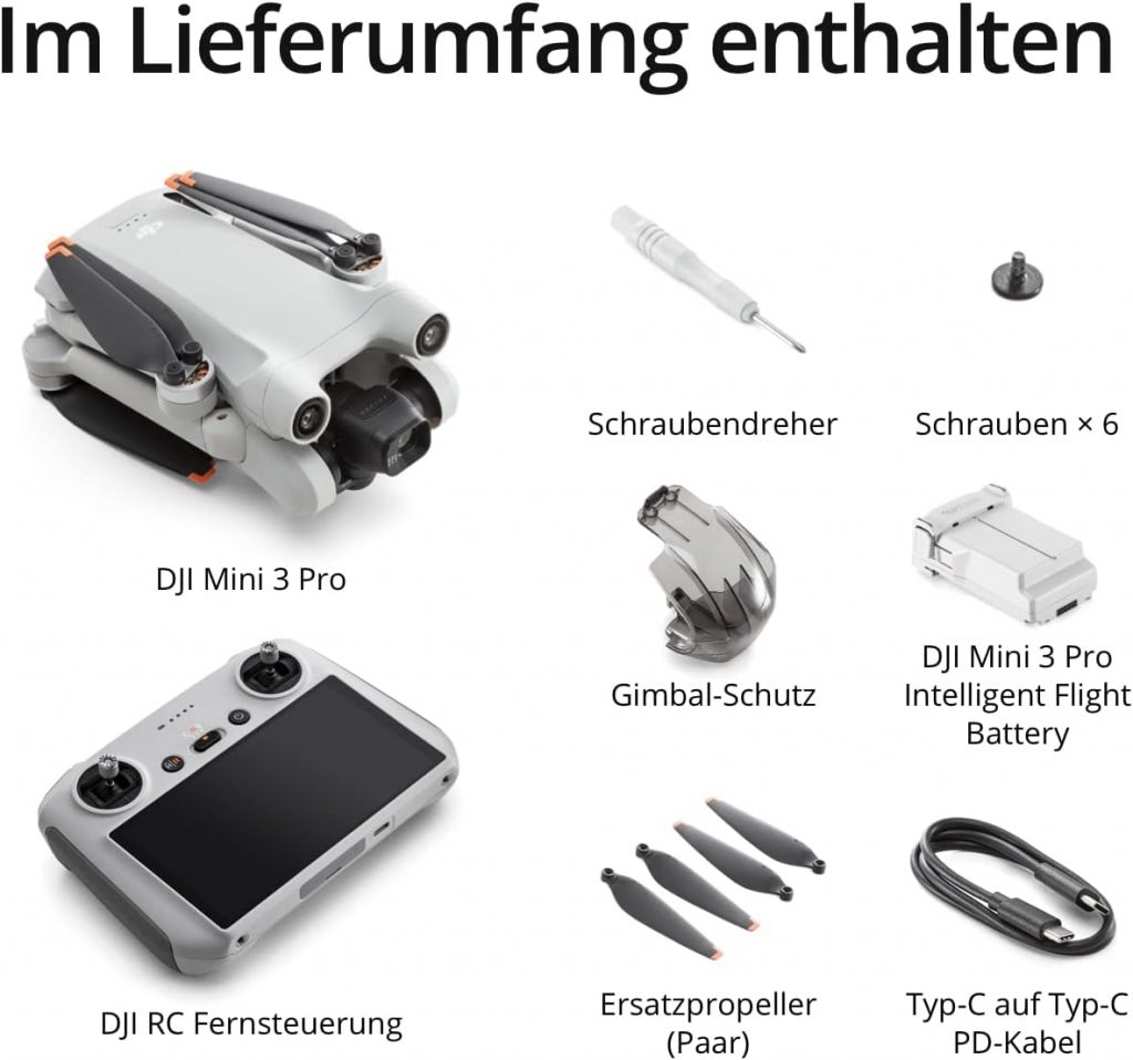 DJI Mini 3 Pro with DJI Smart Control - Lightweight and Foldable Camera Drone with 4K/60fps Videos, 48MP Photos, 34 Minutes Flight Time, Obstacle Avoidance in 3 Directions