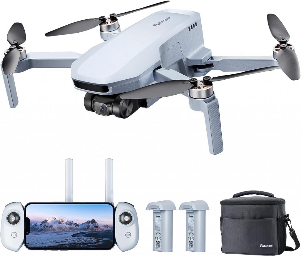 Potensic ATOM SE GPS Drone with 4K Ice Camera, 62 Min. Flight Time, Under 249g, 4KM FPV Transmission, Brushless Motor, Max.16m/s, Follow Me/Return, RC Quadcopter for Beginners Adults
