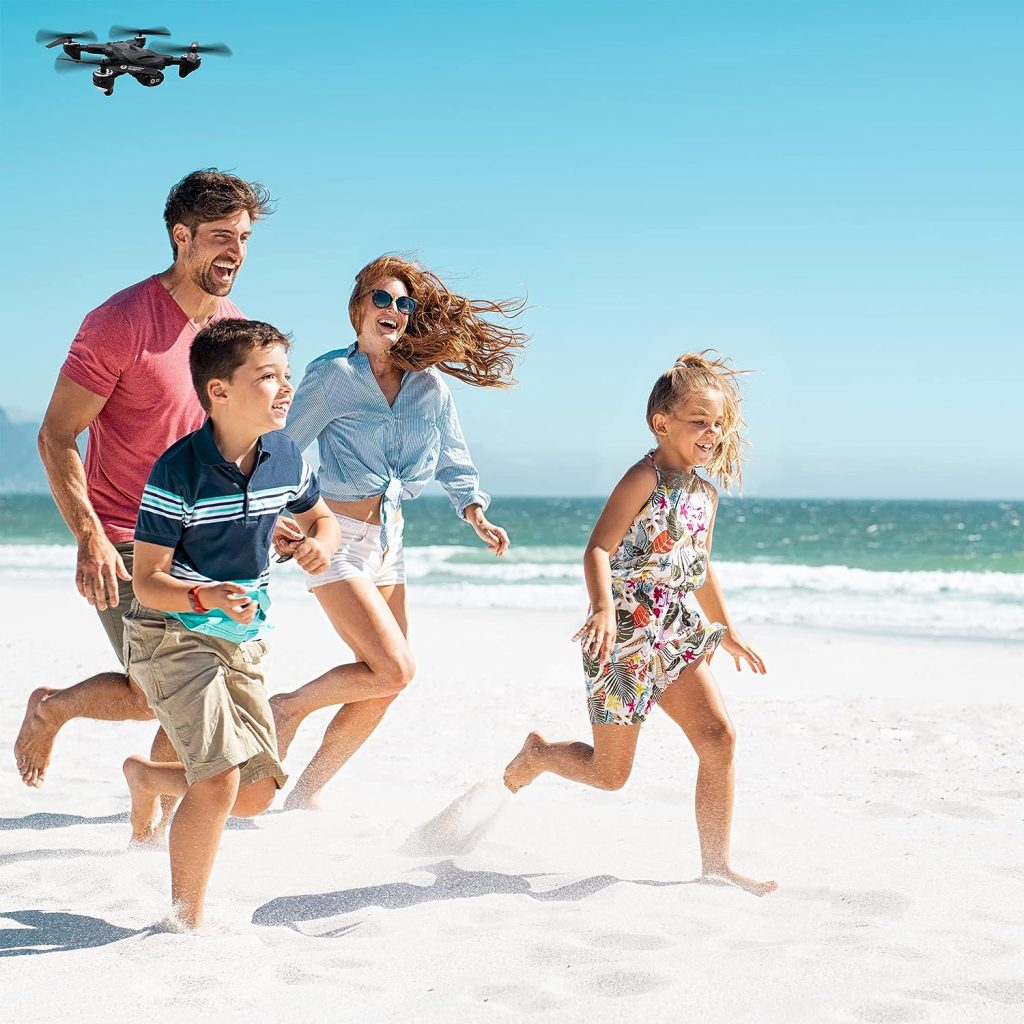 The Bigly Brothers E58 Mark V Extremis 1080P Drone with Camera, Brushless Motors, 360 Degree Obstacle Avoidance, 2 Batteries Included, Ready to Use, Black