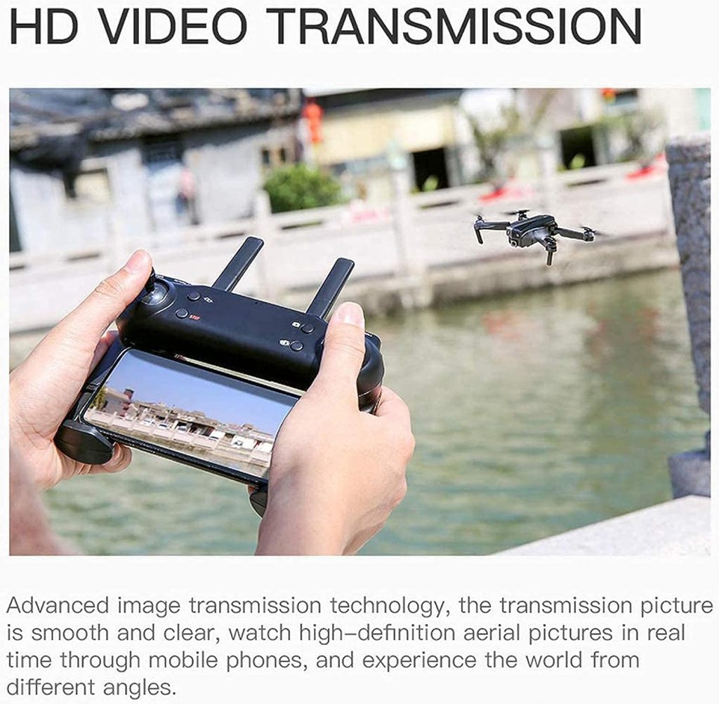 WINECO FPVDrone with 4K HD Camera Foldable with App Control Headless Mode 360° Rotation Trajectory Flight Drones for Adults and Children